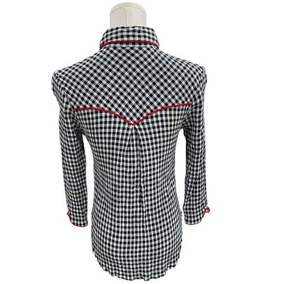 Lady Reiner Cowgirl Couture Gingham Blouse XS Western Retro Cottagecore Chic - Picture 8 of 10